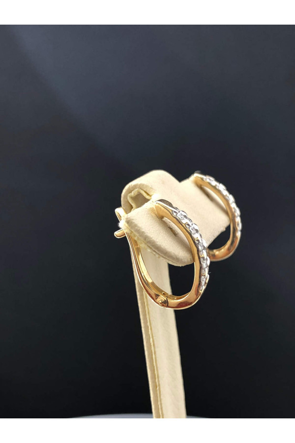 Inglise lukuga kuldkõrvarõngad teemantidega 1/56 40