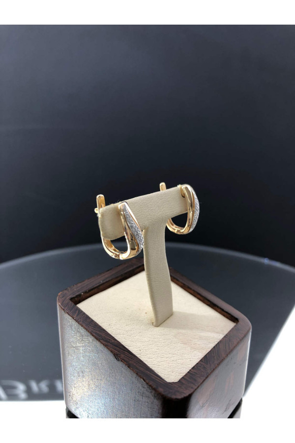 Inglise lukuga kuldkõrvarõngad teemantidega 1/56 147