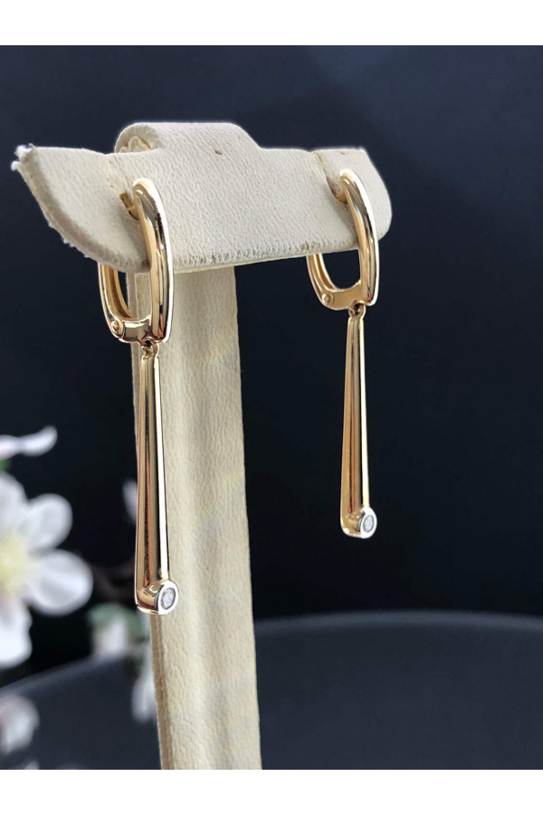 Inglise lukuga kuldkõrvarõngad teemantidega 1/56 72