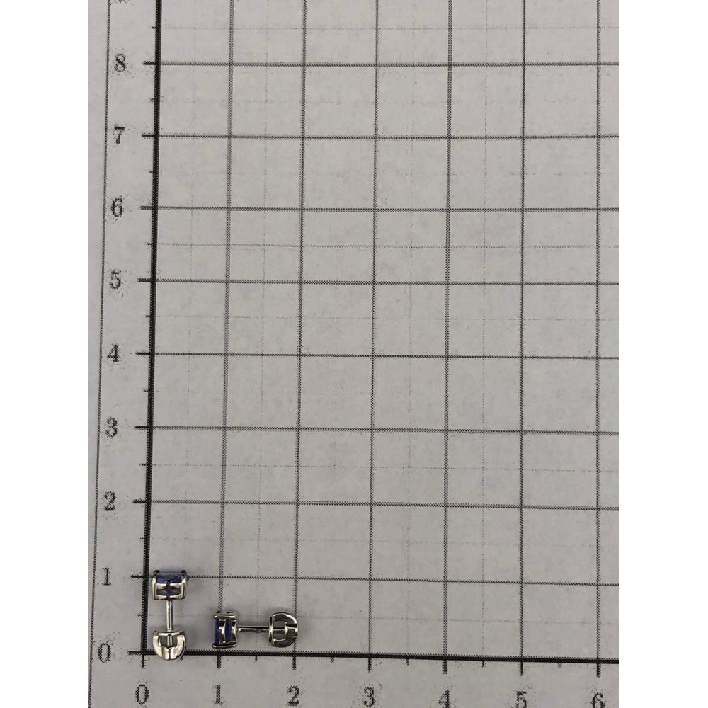 Пусеты в белом золоте с танзанитами и с черным родием 0/44 98