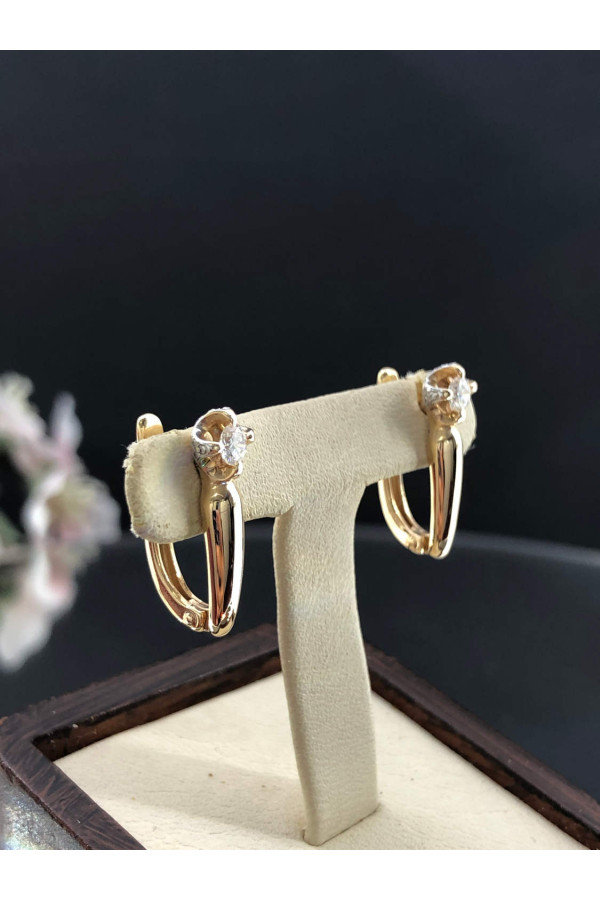 Inglise lukuga kuldkõrvarõngad teemantidega 1/56 149