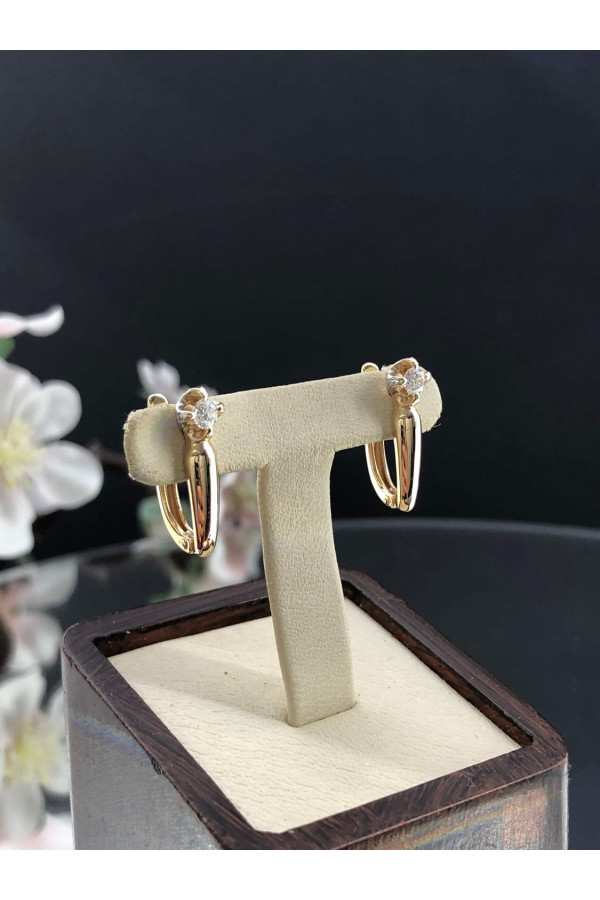 Inglise lukuga kuldkõrvarõngad teemantidega 1/56 149