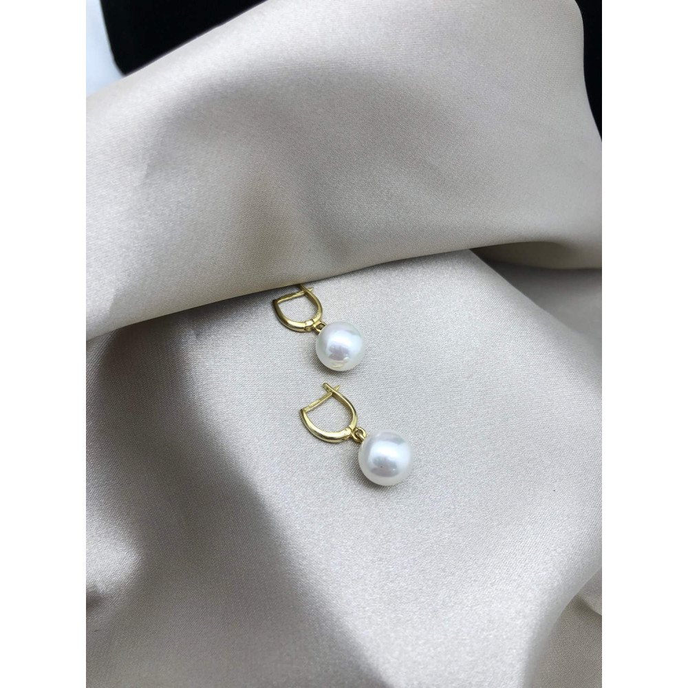 Золотые серьги с жемчугом на английском замке 34/9 218