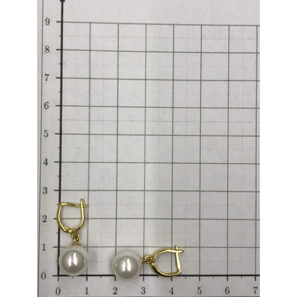 Золотые серьги с жемчугом на английском замке 34/9 218