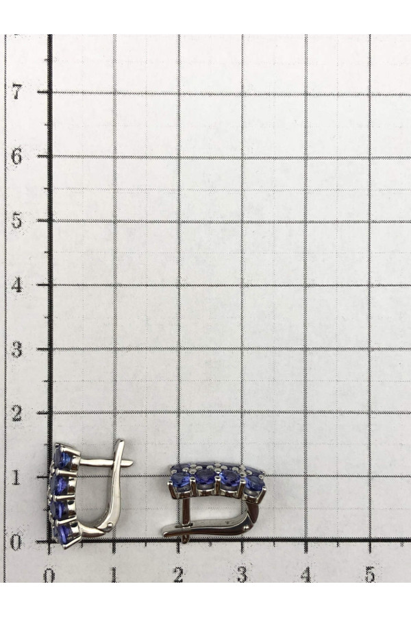 Tansaniitide ja briljantidega valgest kullast inglise lukuga kõrvarõngad 1/56 158