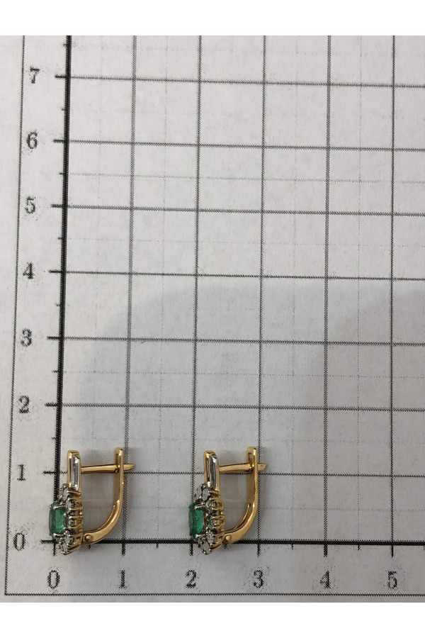 Inglise lukuga kuldkõrvarõngad smaragdiga 1/91 1243