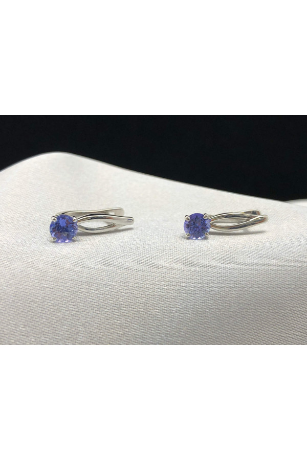 Valgest kullast tanzaniidiga kõrvarõngad inglise lukul 1/56 193