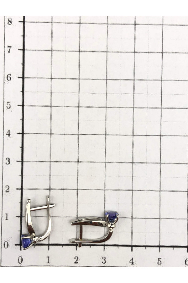 Valgest kullast tanzaniidiga kõrvarõngad inglise lukul 1/56 193