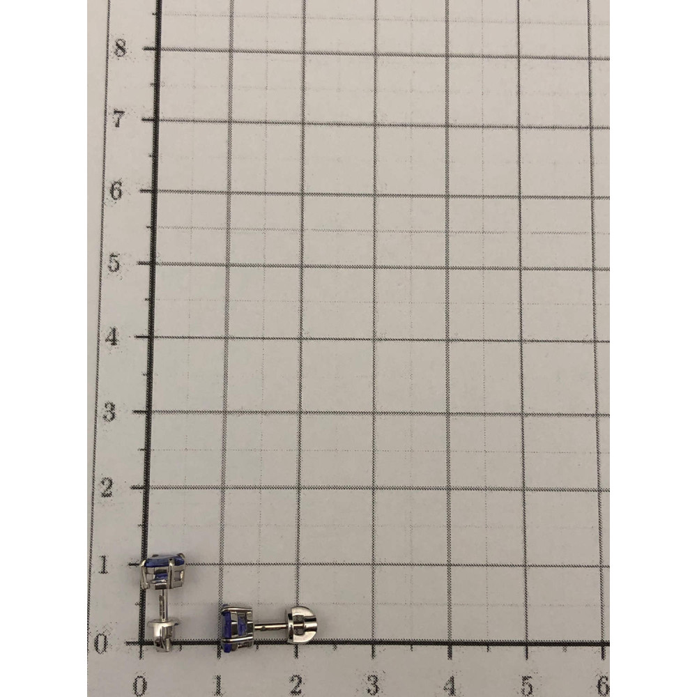 Пусеты в белом золоте с танзанитами и с черным родием 0/44 103