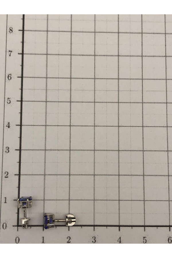 Valgest kullast kõrvarõngad tansaniitide ja musta roodiumiga 0/44 103