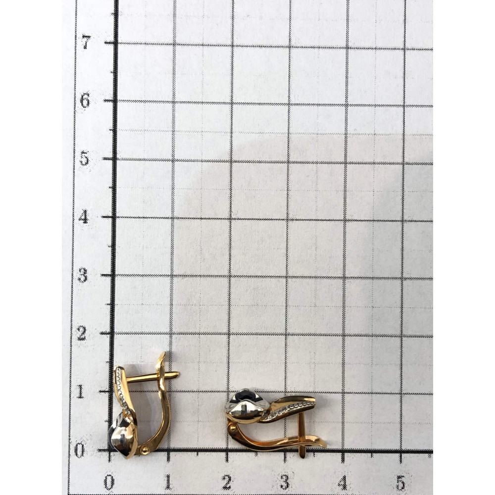 Золотые серьги с сапфиром и бриллиантами 0/91 1250