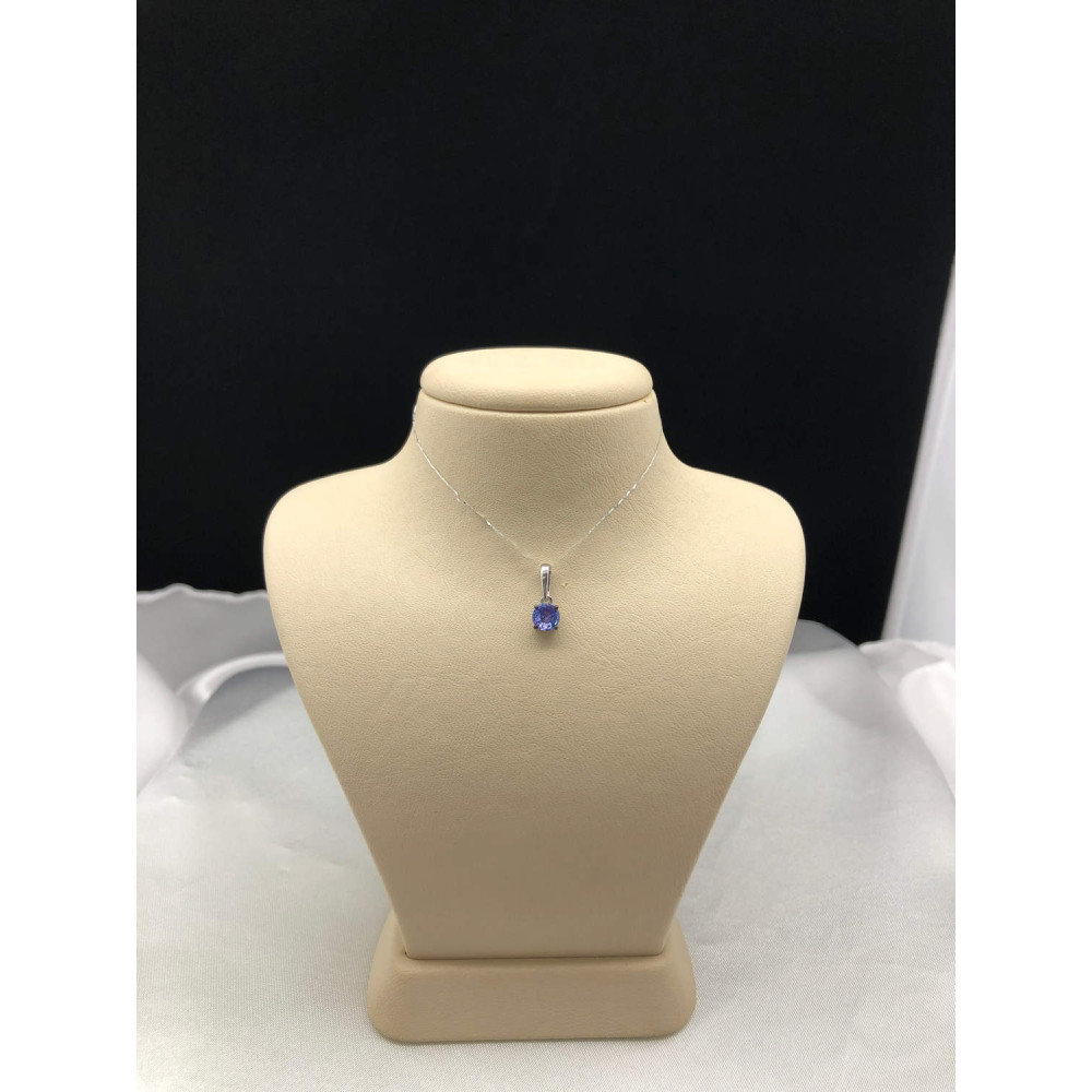 Подвеска из белого золота с танзанитом с черным родием 0/44 140