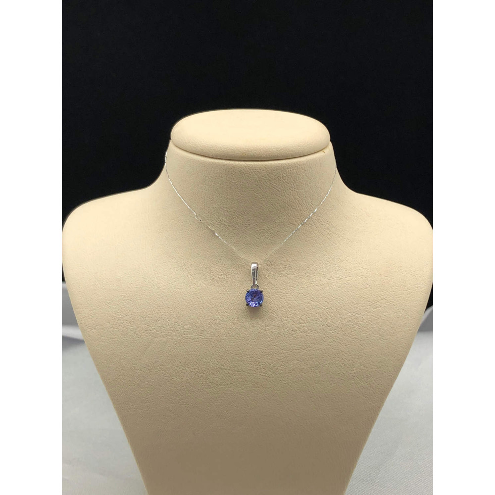 Подвеска из белого золота с танзанитом с черным родием 0/44 140