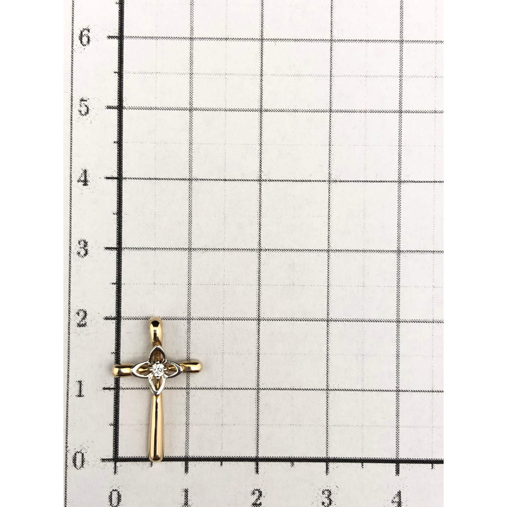 Золотая подвеска крест с бриллиантами 1/56 165