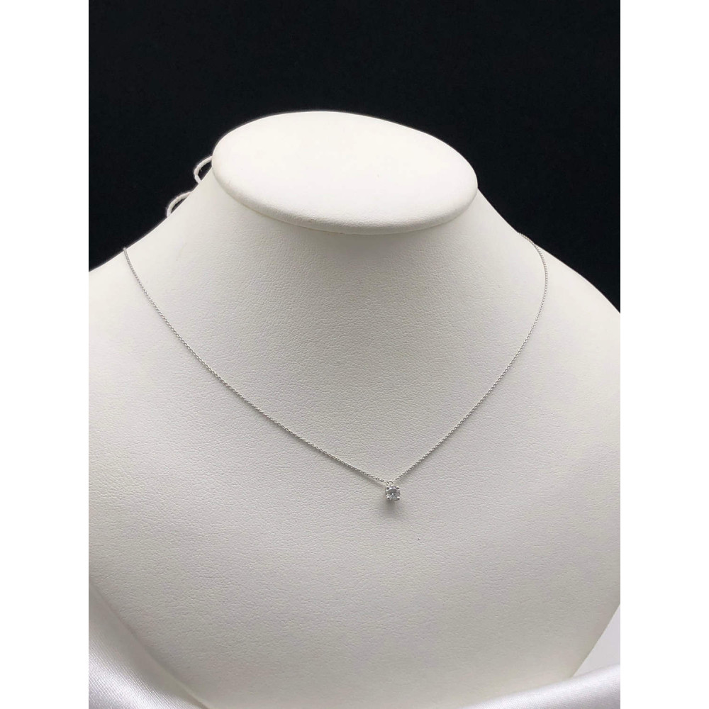 Подвеска из белого золота с бриллиантом на цепочке 40-45 см 0/44 26