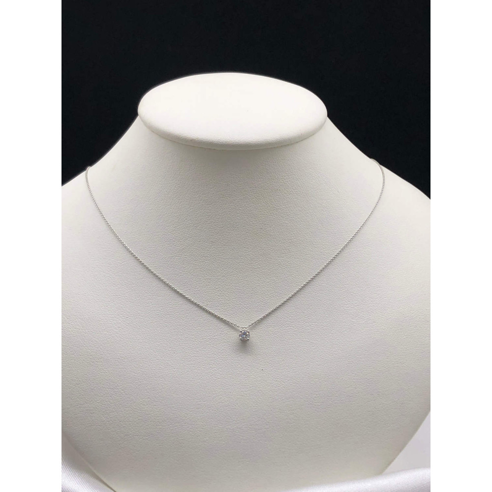 Подвеска из белого золота с бриллиантом на цепочке 40-45 см 0/44 26