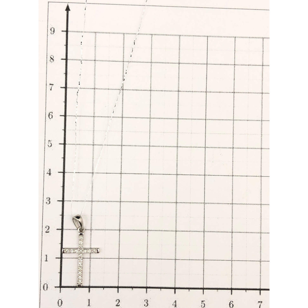 Подвеска крест из белого золота с бриллиантами 1/56 174