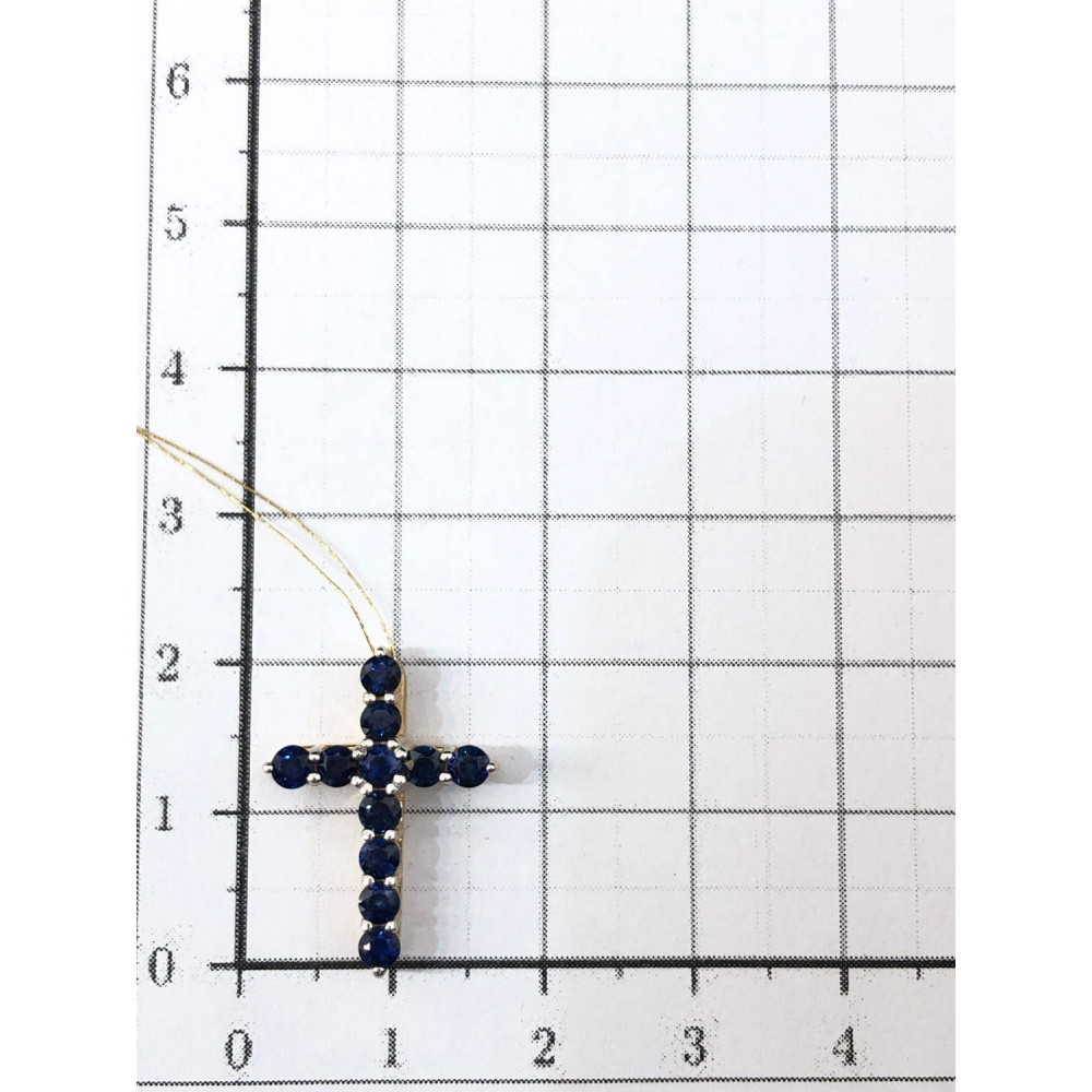 Золотая подвеска крест с Сапфирами 1/56 106