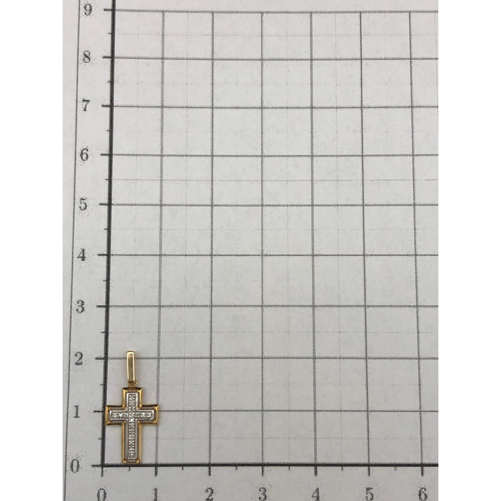 Золотая подвеска крест с бриллиантами 1/56 162