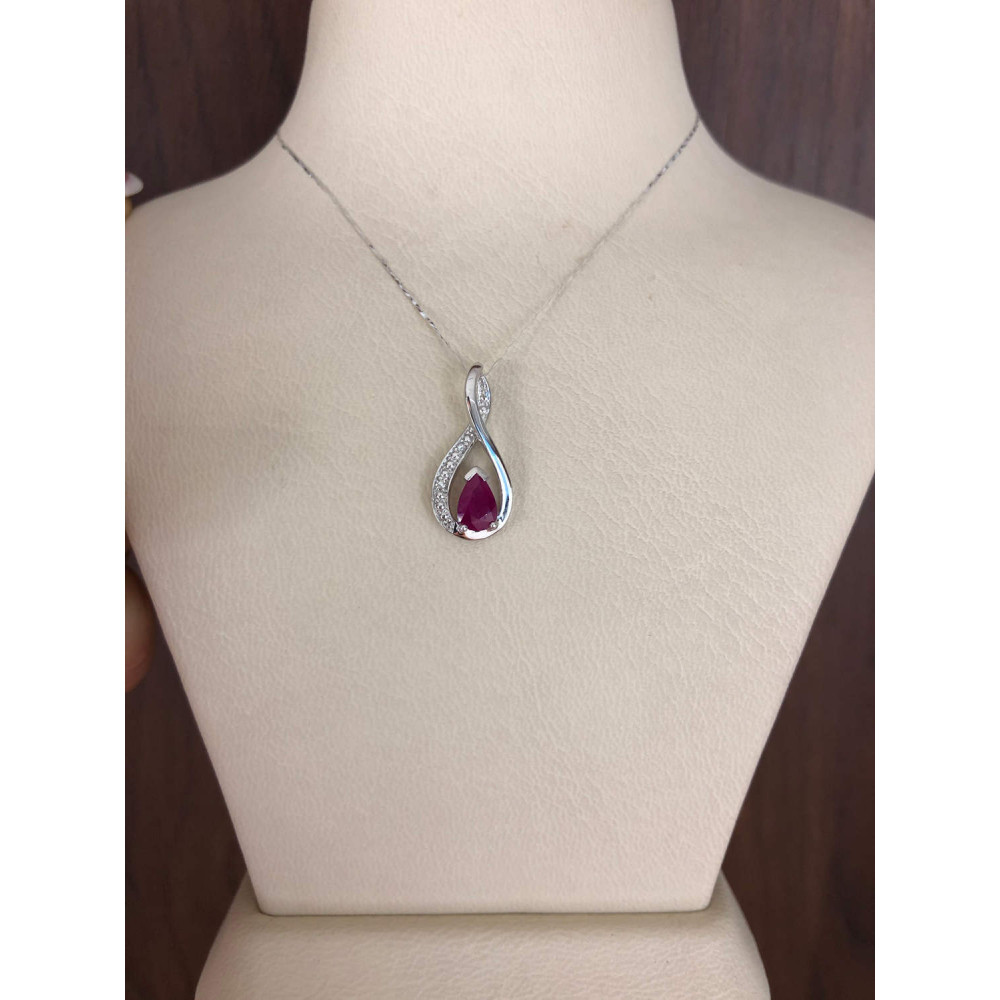 Подвеска из белого золота с рубином и бриллиантами 2/72 98