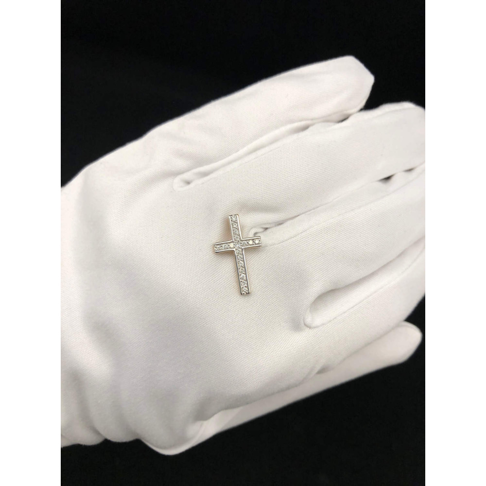 Золотая подвеска крест с бриллиантами 1/56 176