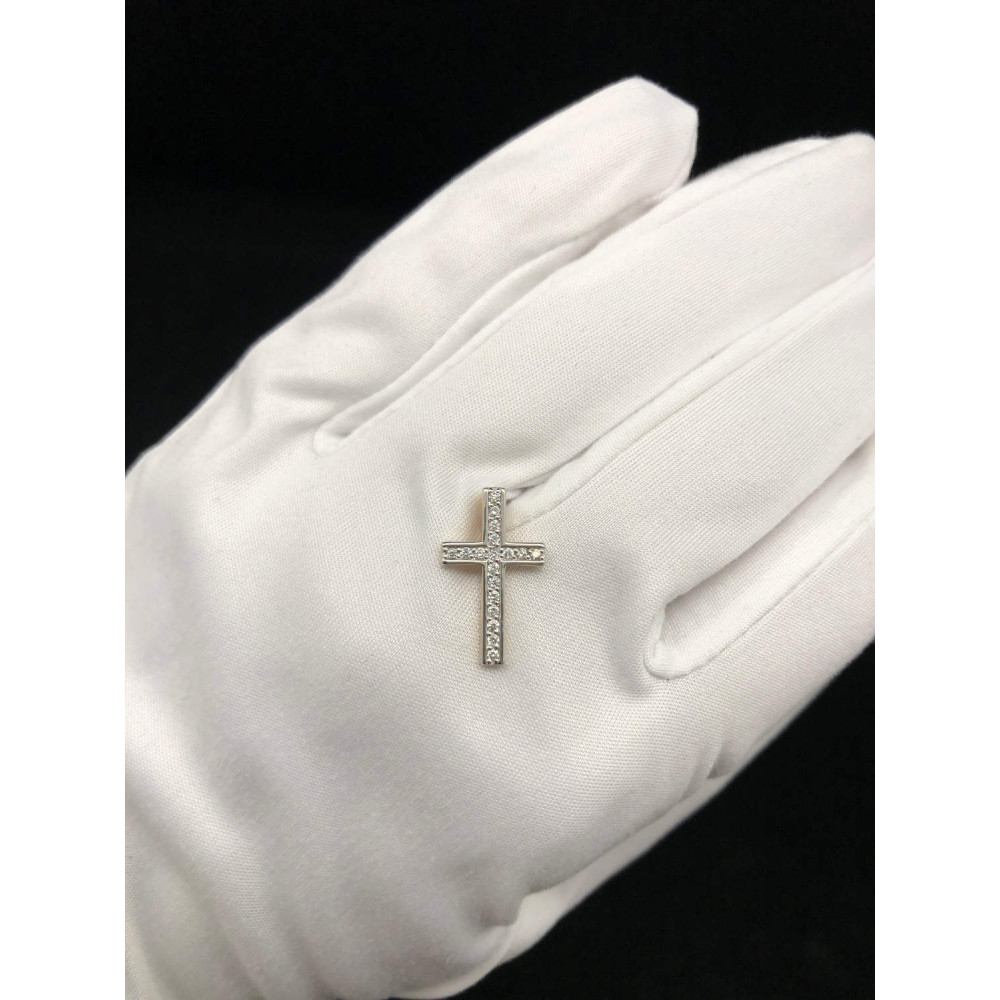 Золотая подвеска крест с бриллиантами 1/56 176