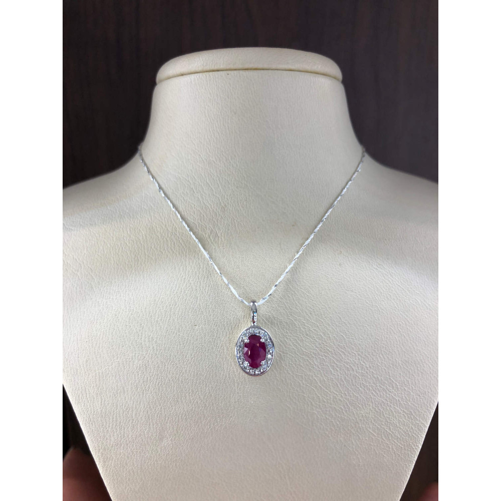 Подвеска из белого золота с рубином и бриллиантами 2/72 95