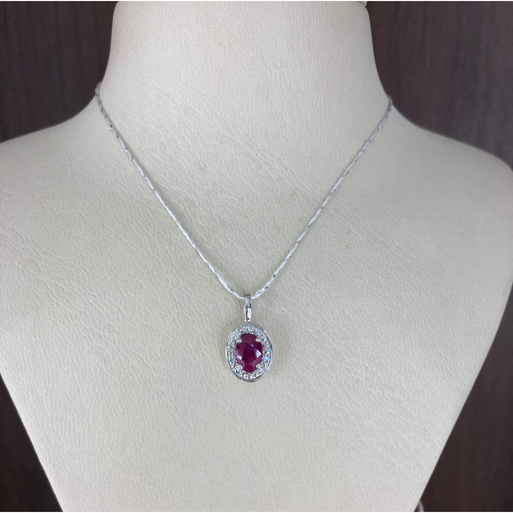 Подвеска из белого золота с рубином и бриллиантами 2/72 95