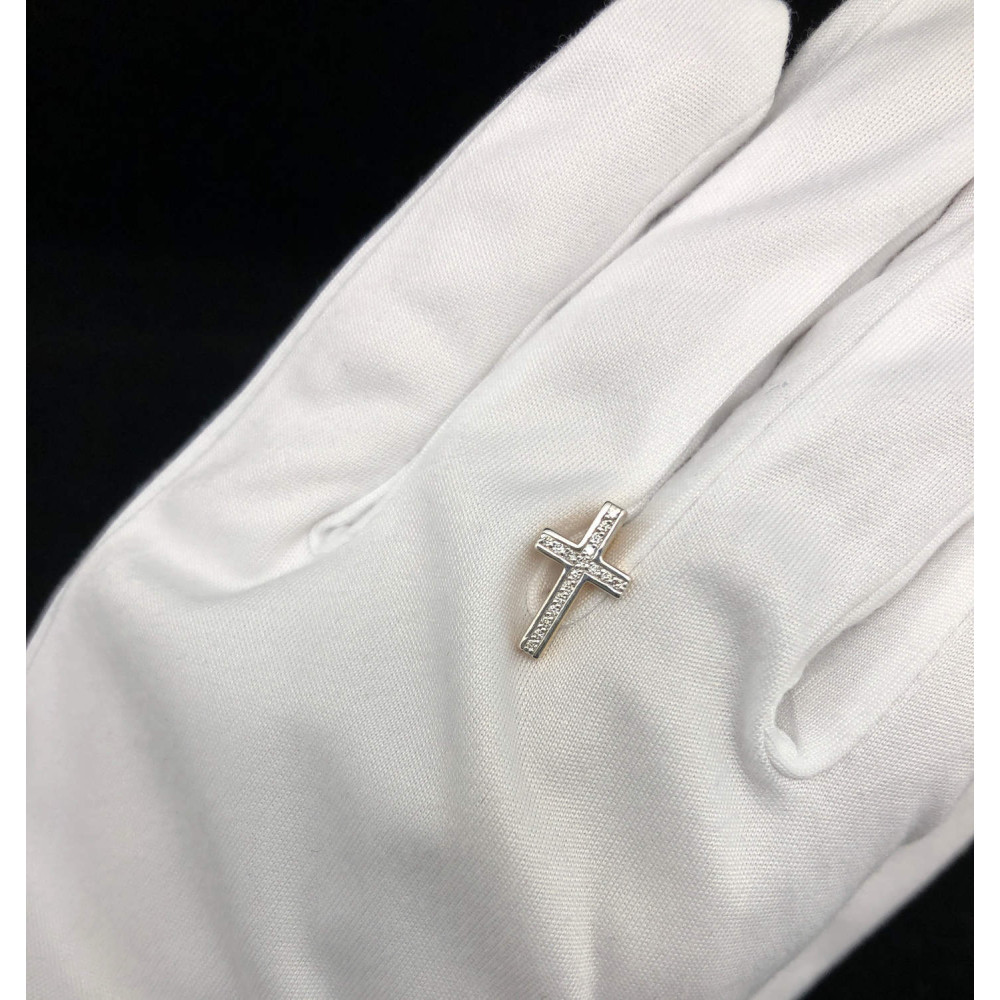 Золотая подвеска крест с бриллиантами 1/56 82