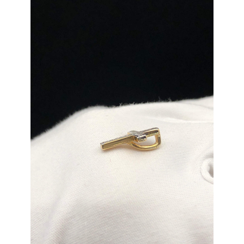 Золотая подвеска крест с бриллиантами 1/56 82