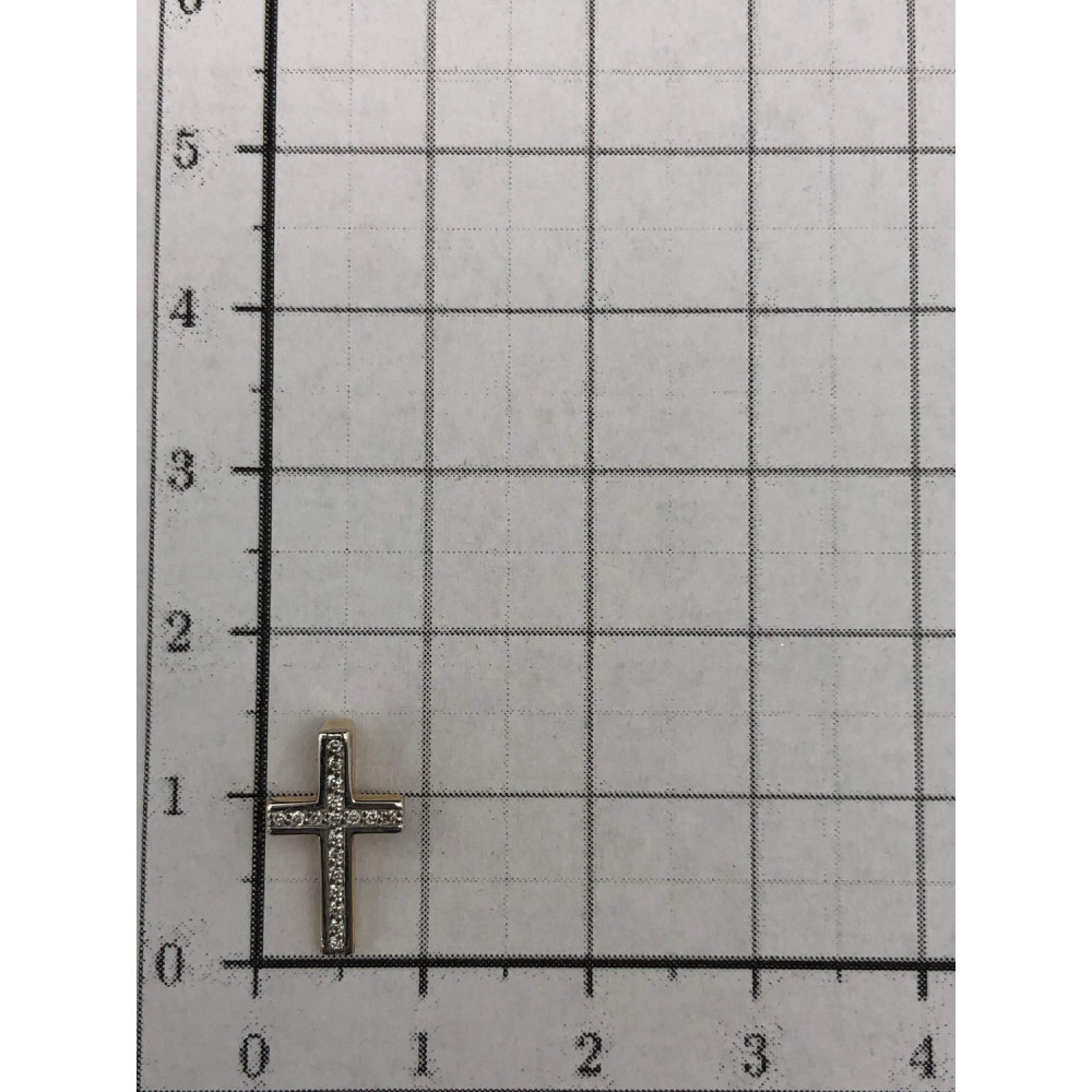 Золотая подвеска крест с бриллиантами 1/56 82