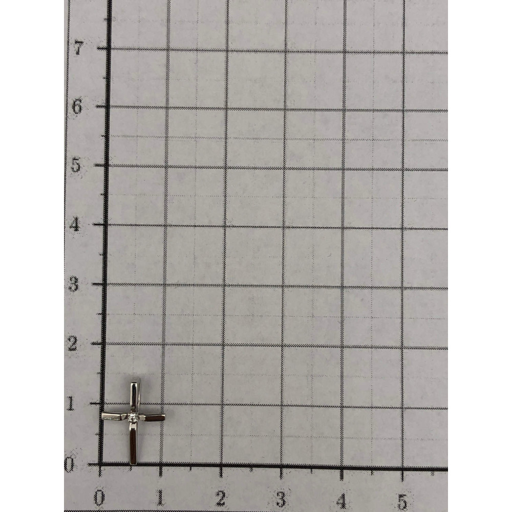 Подвеска крест из белого золота с бриллиантом 1/56 83