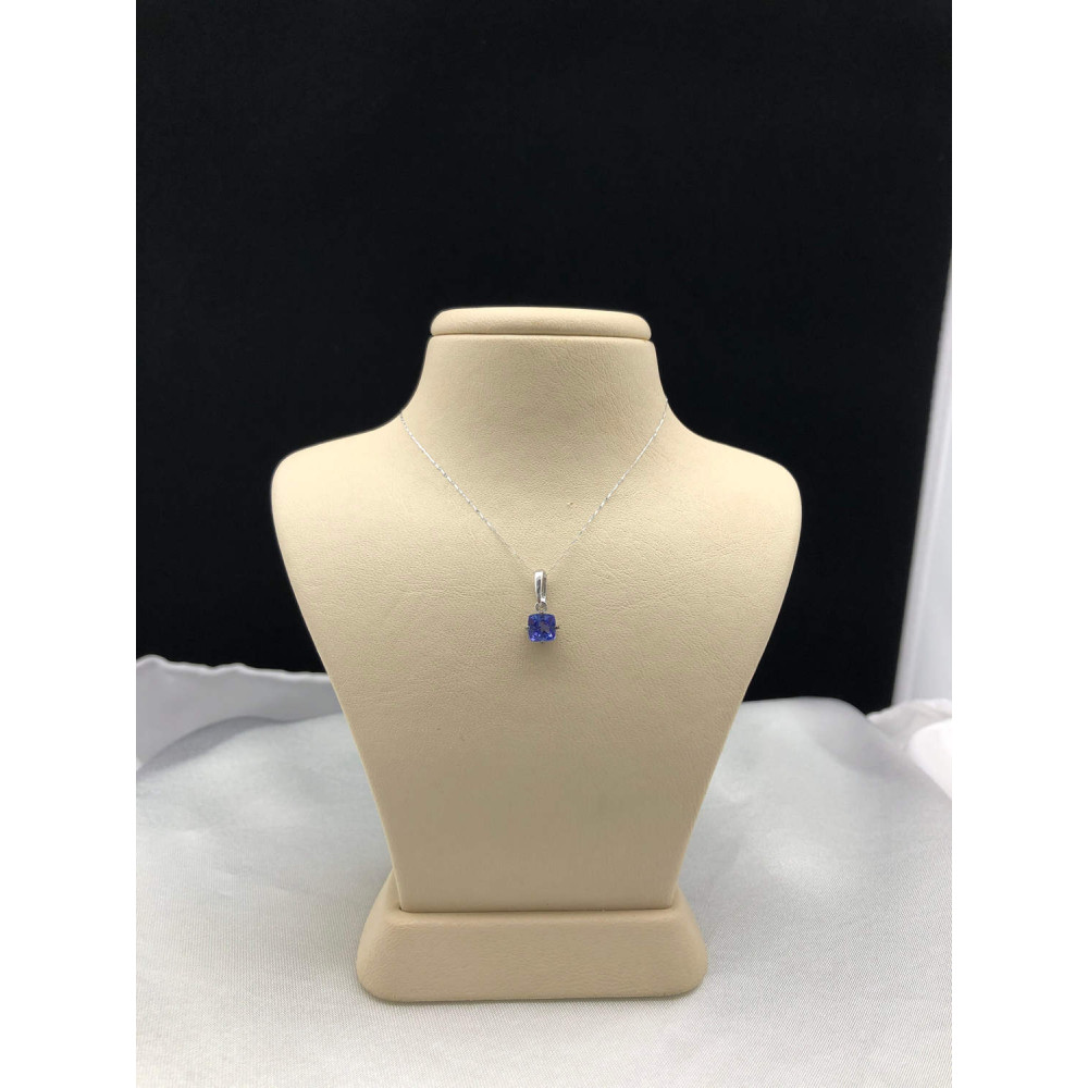 Подвеска из белого золота с танзанитом и черным родием 0/44 138