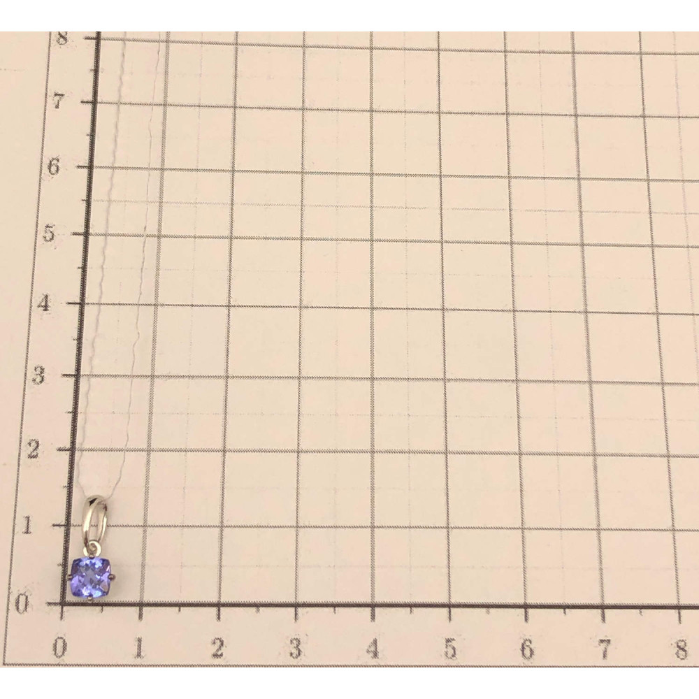 Подвеска из белого золота с танзанитом и черным родием 0/44 138
