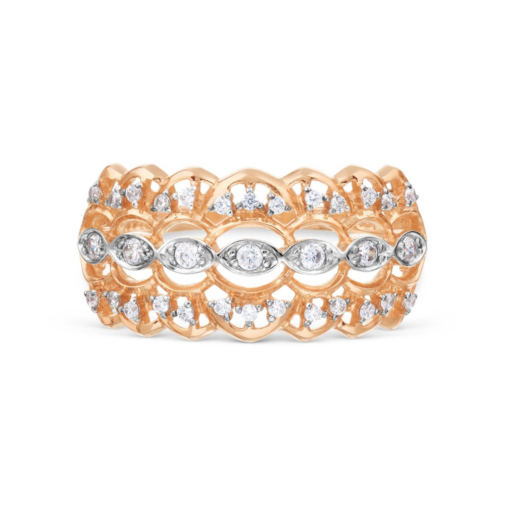 Gold ring with cubic zirconia 17.0 0/5 421