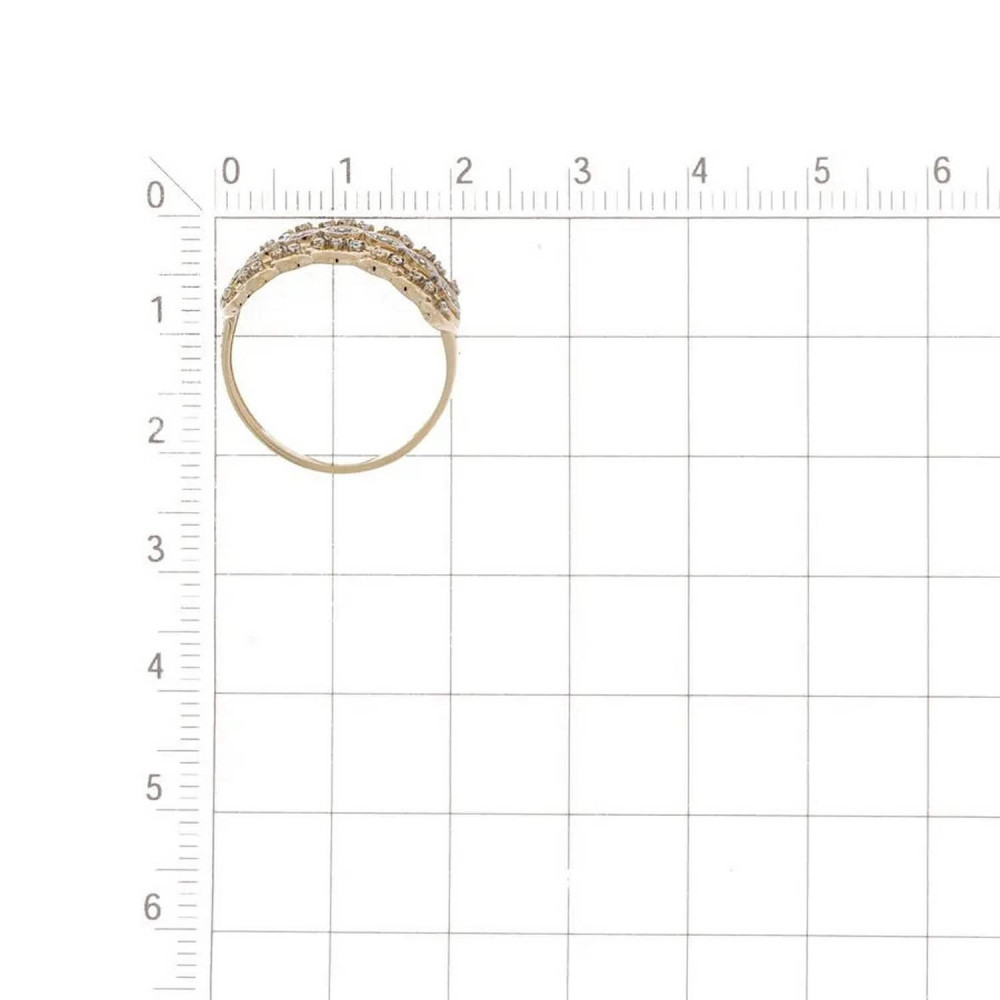 Gold ring with cubic zirconia 17.0 0/5 421