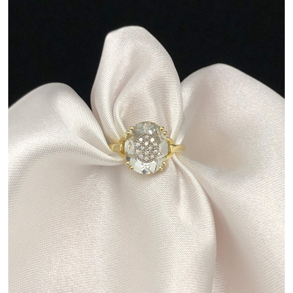 Kuldsõrmus ametüstikivi ja briljantidega 17.3 0/44 43