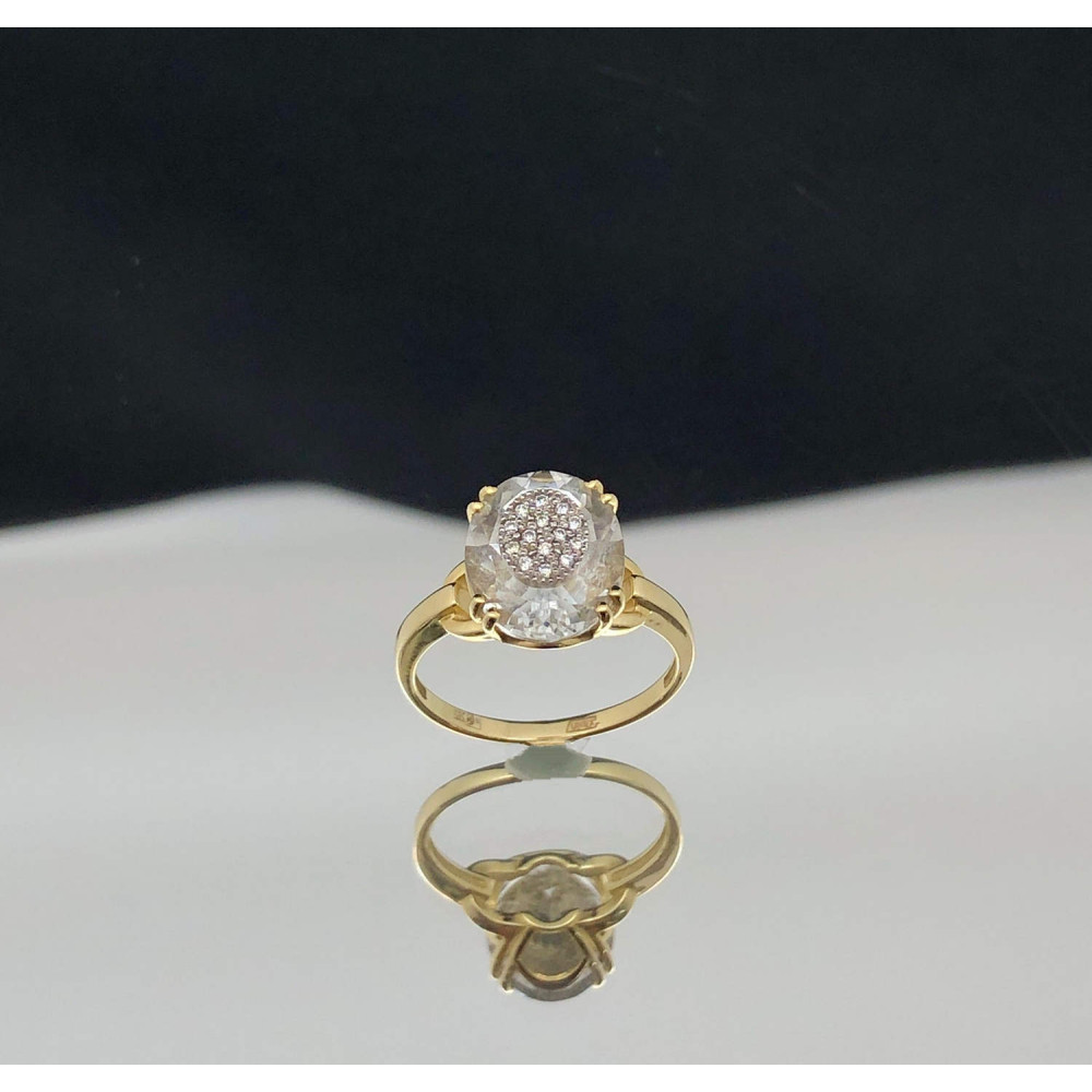 Kuldsõrmus ametüstikivi ja briljantidega 17.3 0/44 43