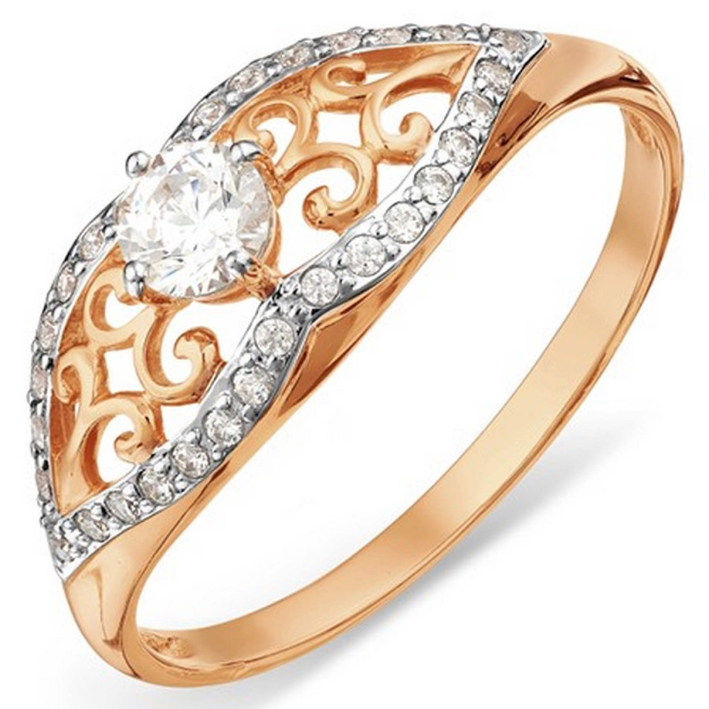 Gold ring with Swarovski cubic zirconia 16.0 0/5 412