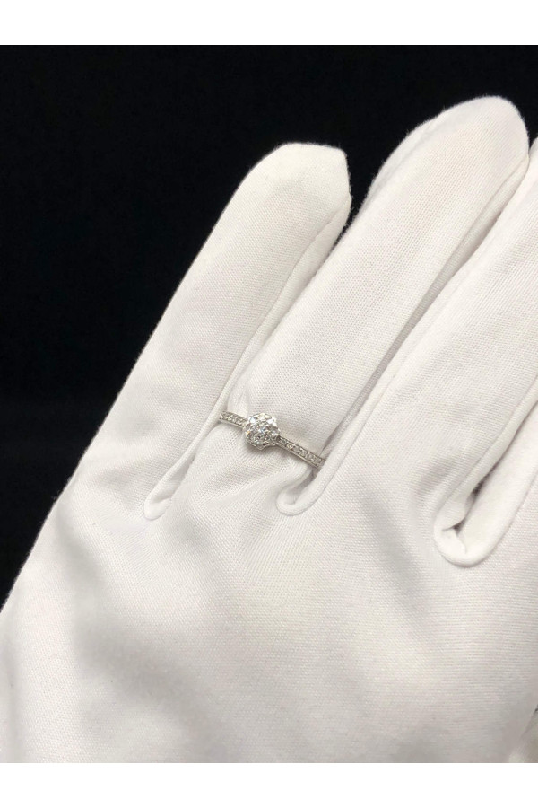 Valgest kullast sõrmus teemandiga 17.0 0/91 1155