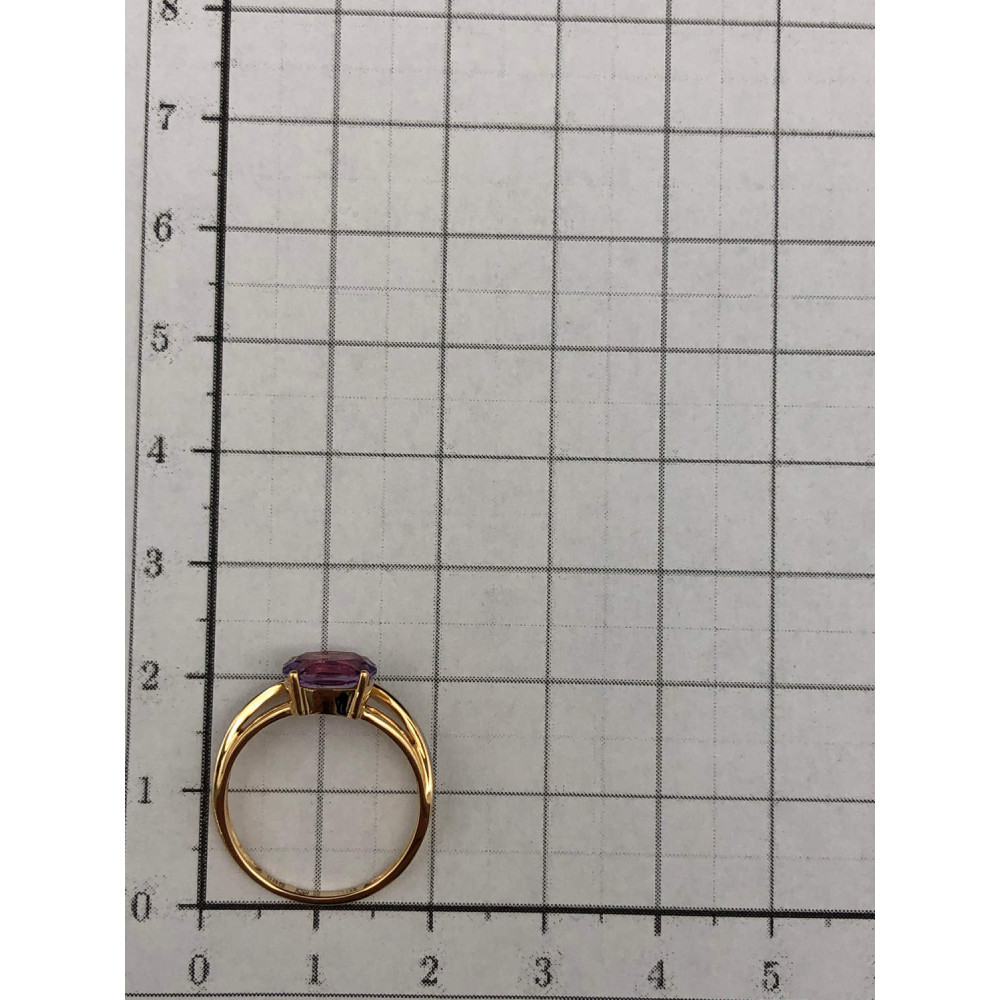 Kuldsõrmus ametüstikivi ja briljantidega 17.0 25.17.3034