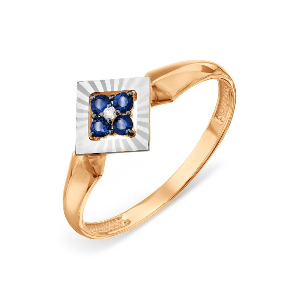 Кольцо с сапфирами и бриллиантом 0/91-1279