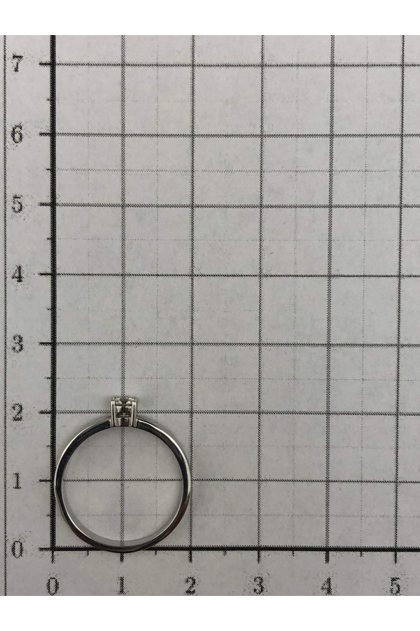 Valgest kullast sõrmus teemandiga 17,5 0/45 506