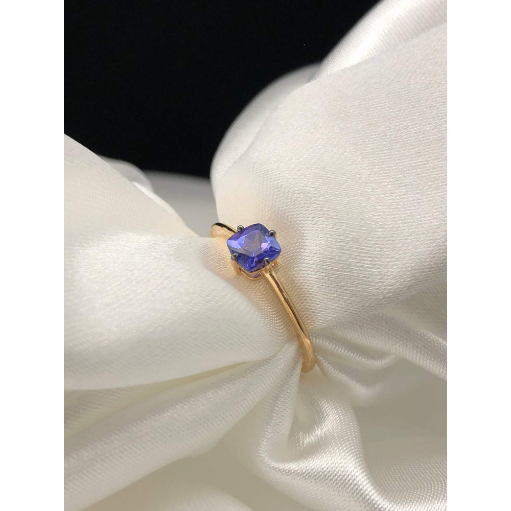 Kuldsõrmus tansaniidi ja musta roodiumiga 0/44 122