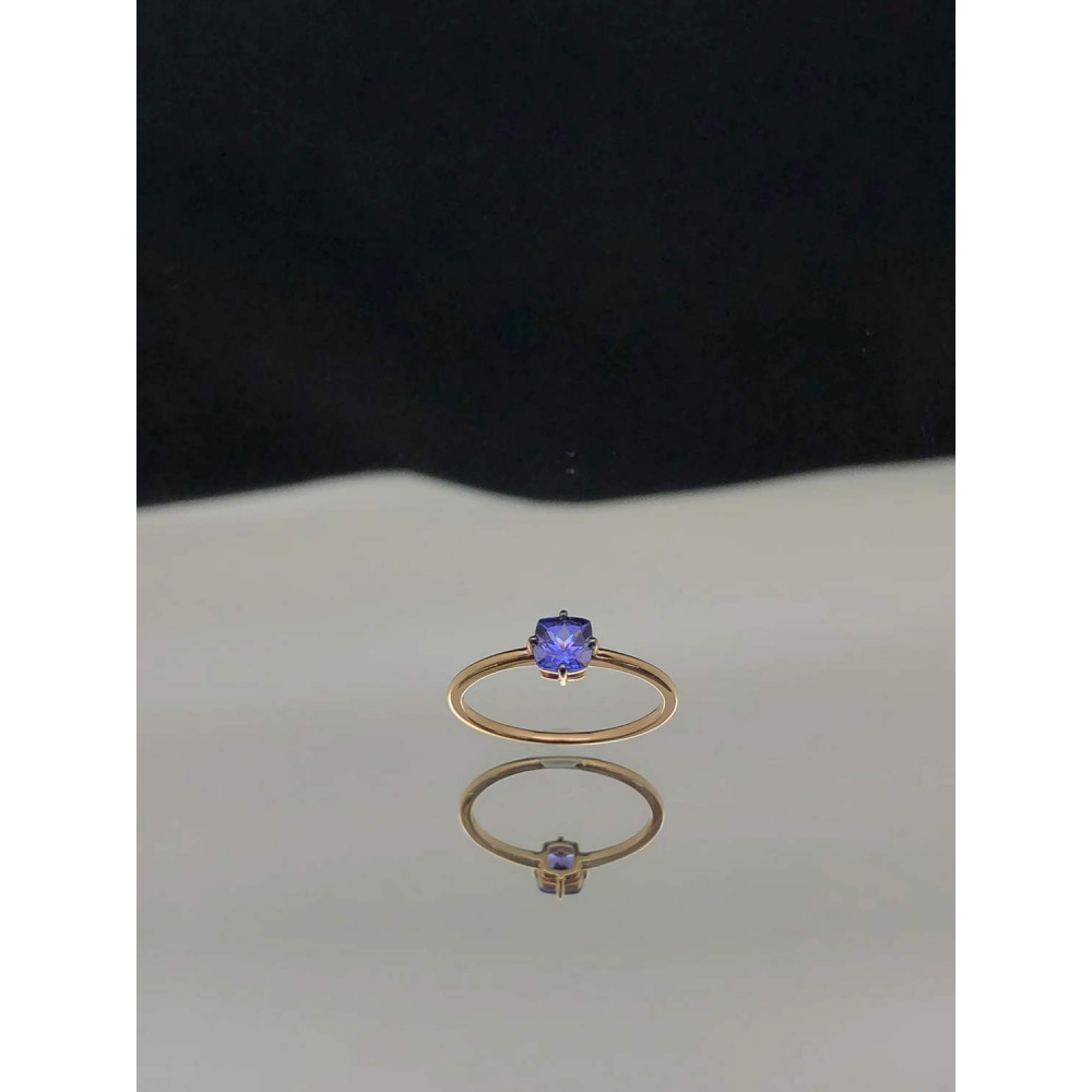 Kuldsõrmus tansaniidi ja musta roodiumiga 0/44 122