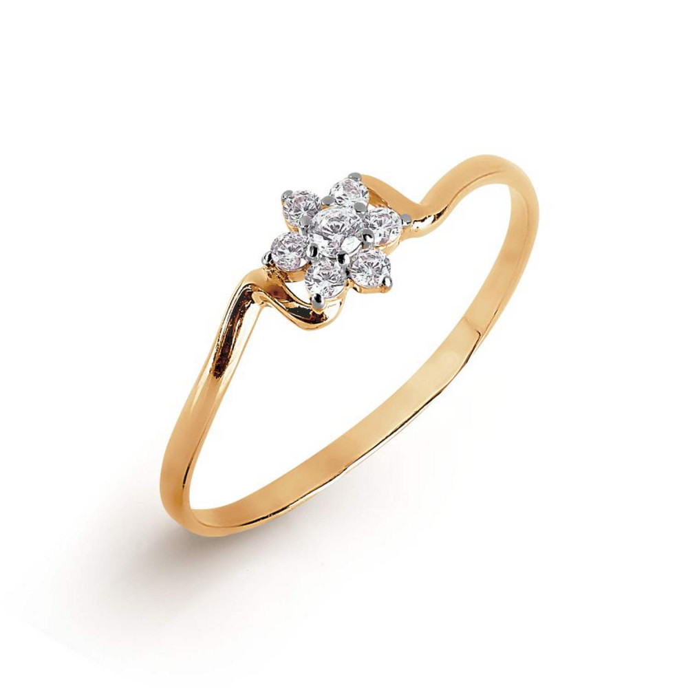Gold ring with cubic zirconia 15.0 0/91 779