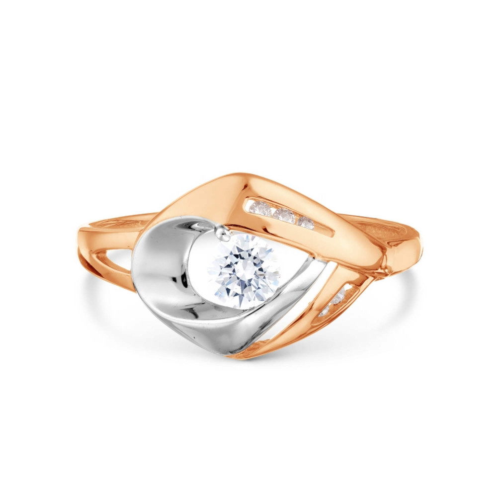 Gold ring with Swarovski cubic zirconia 17.5 0/91 718