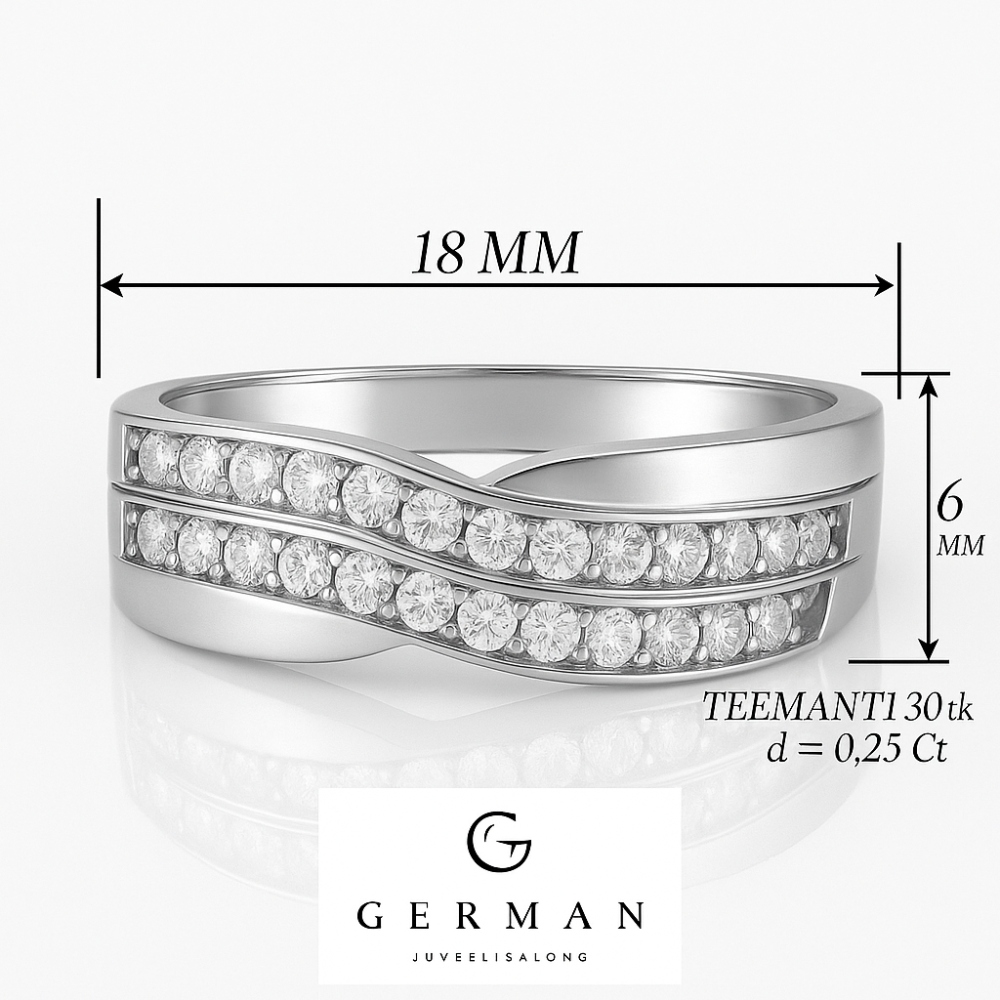 0,23 Ct Кольцо в белом золоте с бриллиантами