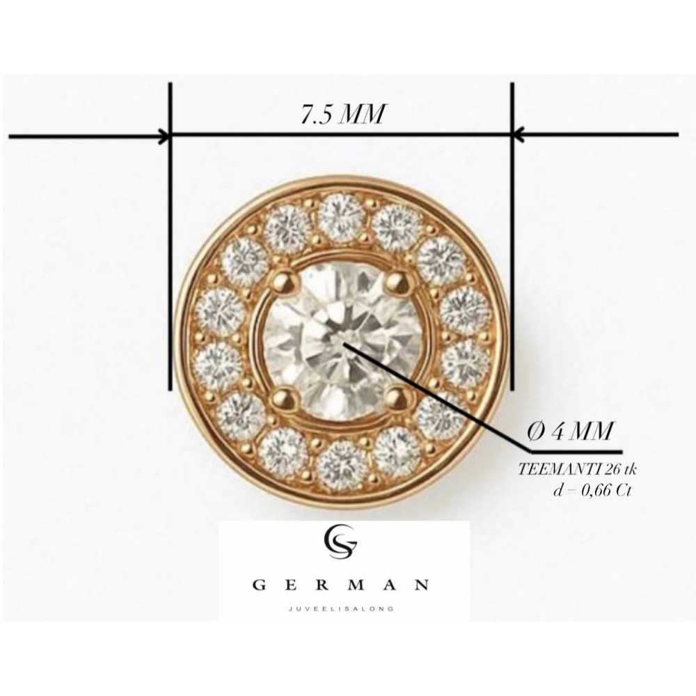 0,66 Ct Серьги-пусеты с бриллиантами