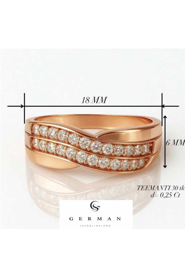 0,23Ct Золотое кольцо с бриллиантами 